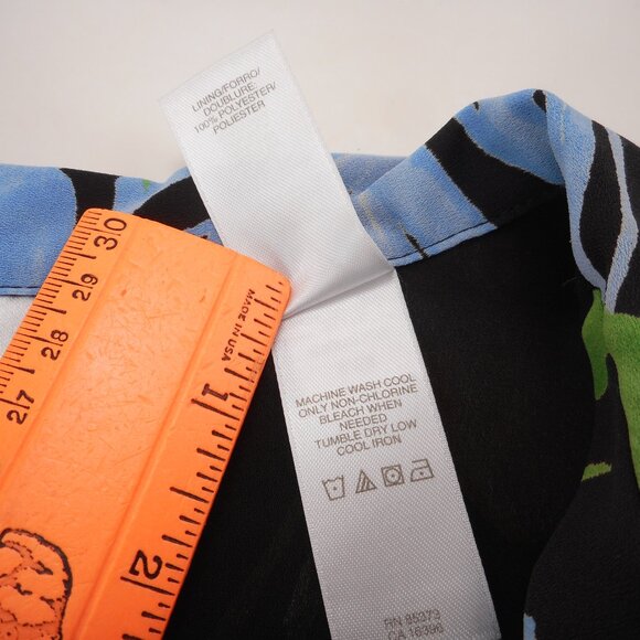 Emma James Tropical Shirt Dress Multicolor size 6P Petite Floral Short Sleeve - Picture 10 of 13